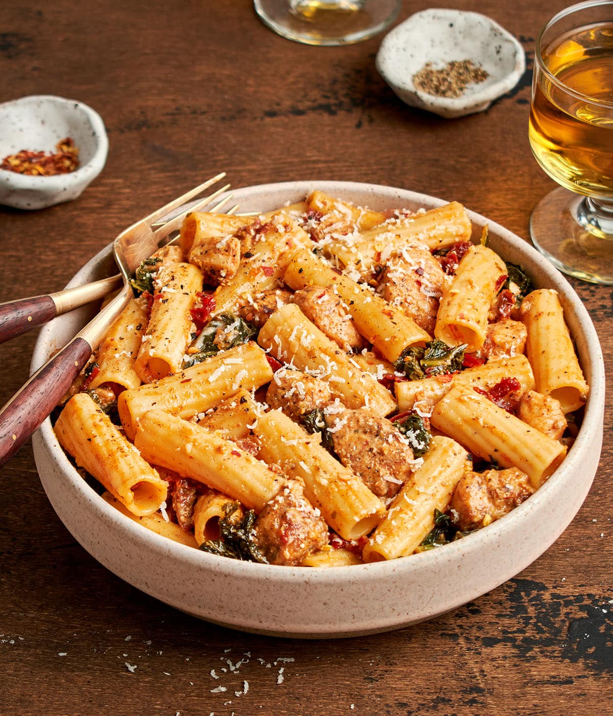 creamy sun-dried tomato pasta