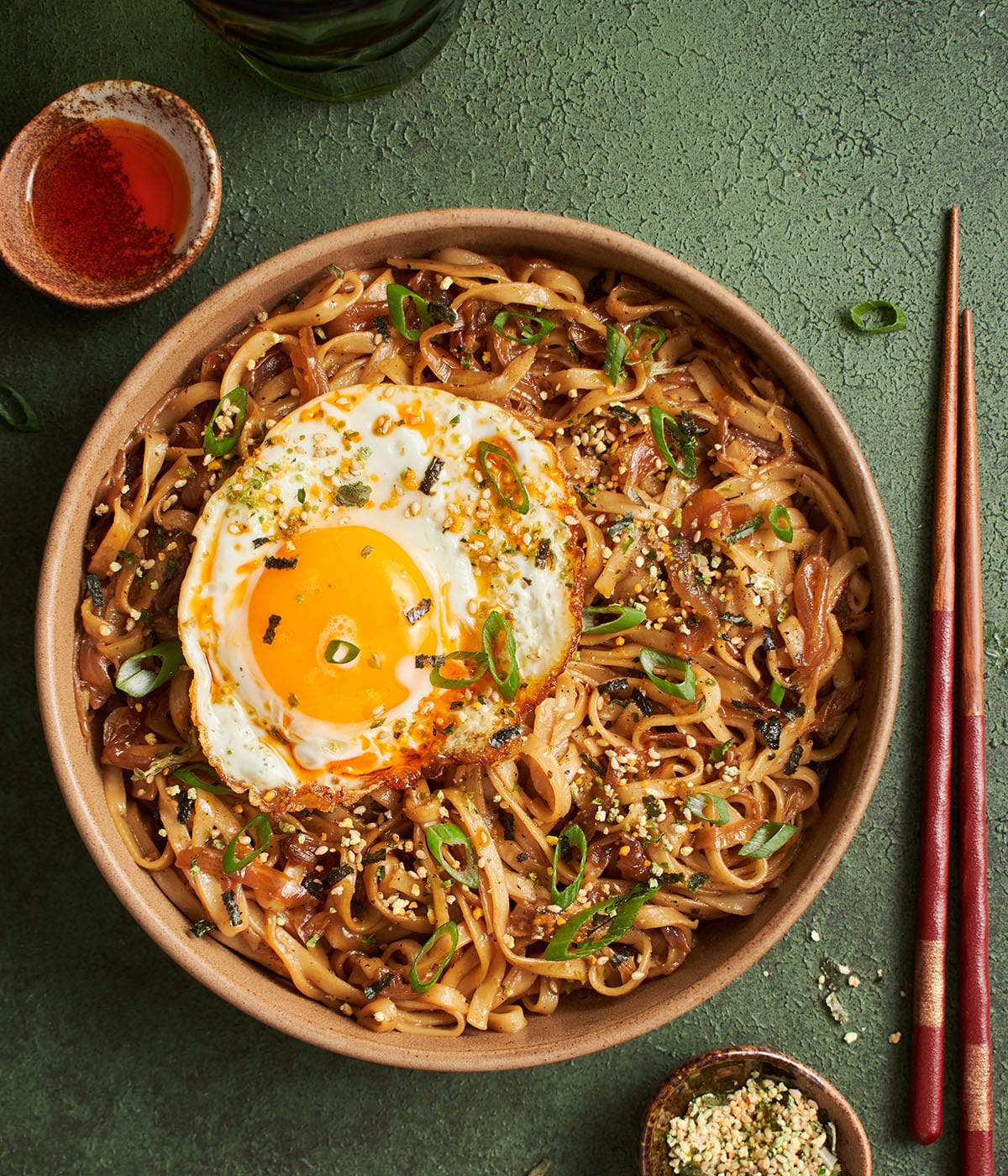 miso caramelized onion noodles