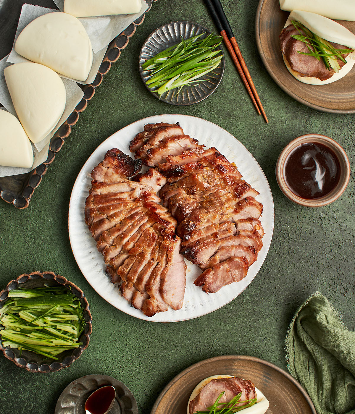 orange ginger roasted pork bao buns