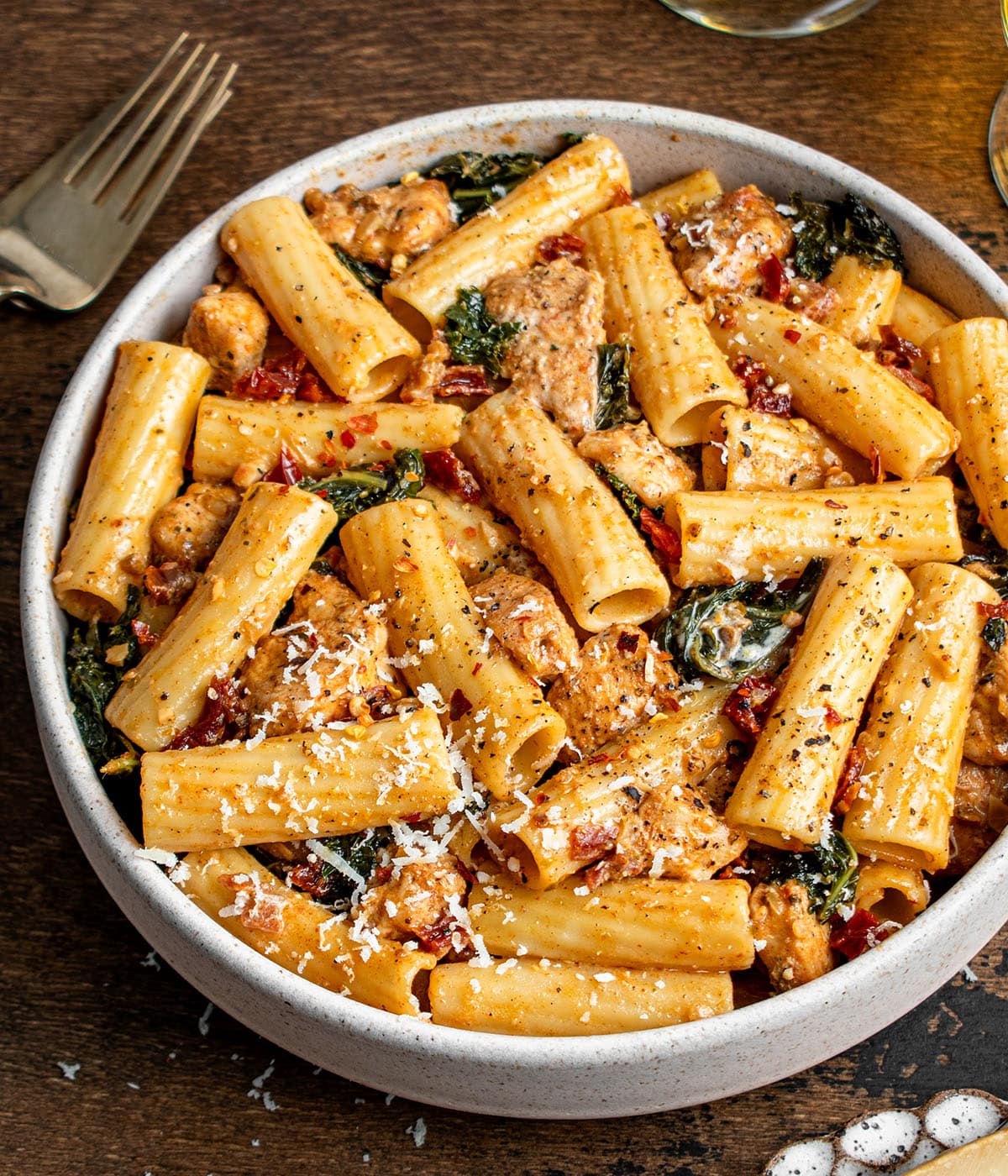 creamy sun-dried tomato pasta