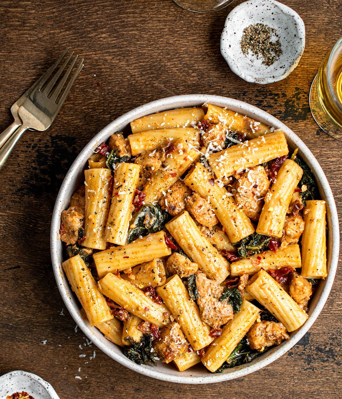 creamy sun-dried tomato pasta