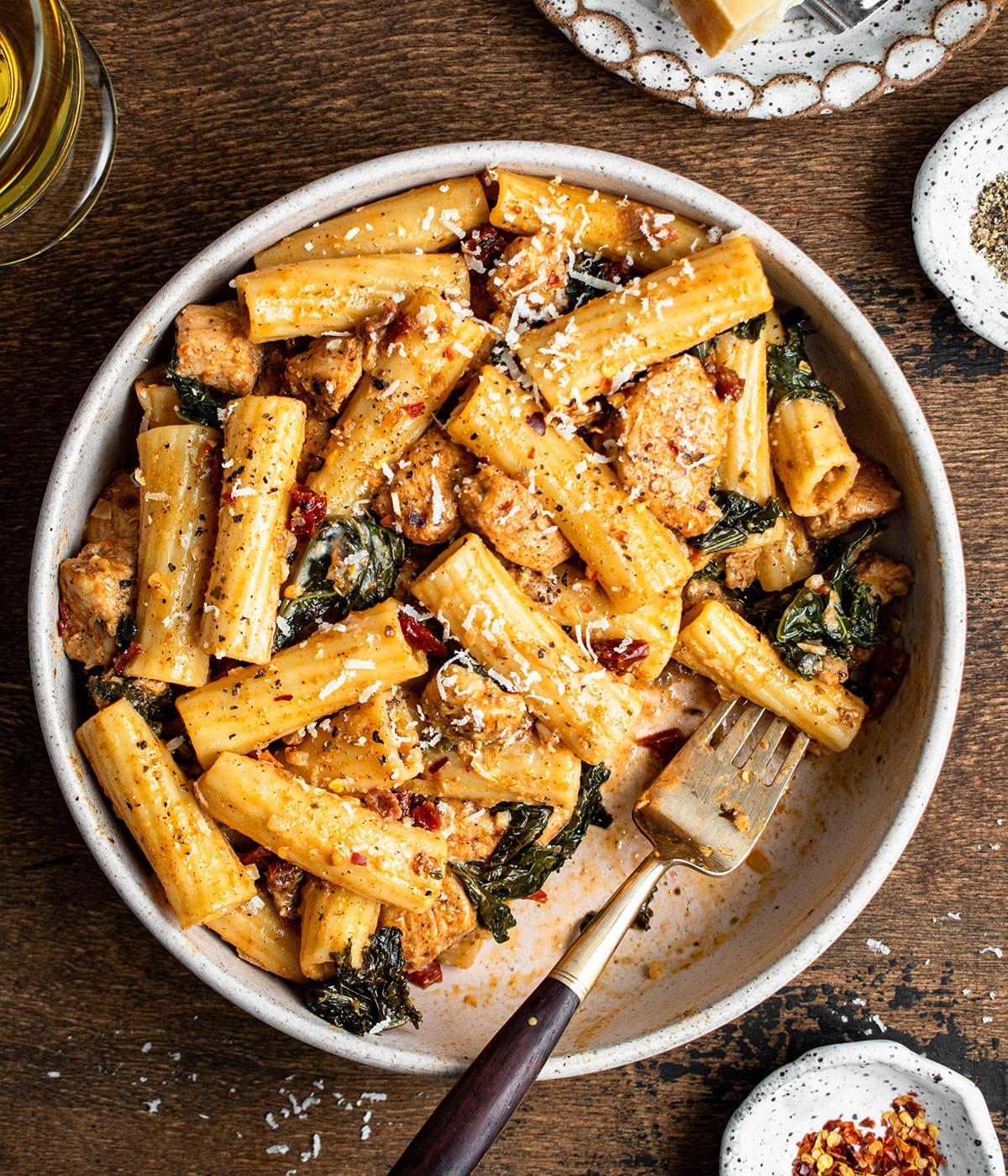 creamy sun-dried tomato pasta