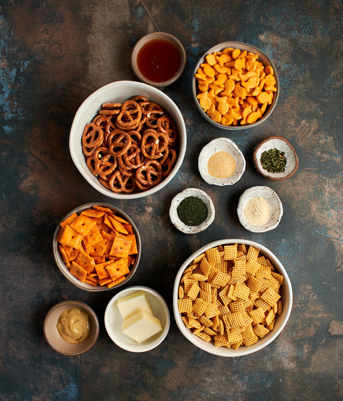 ingredients for snack mix