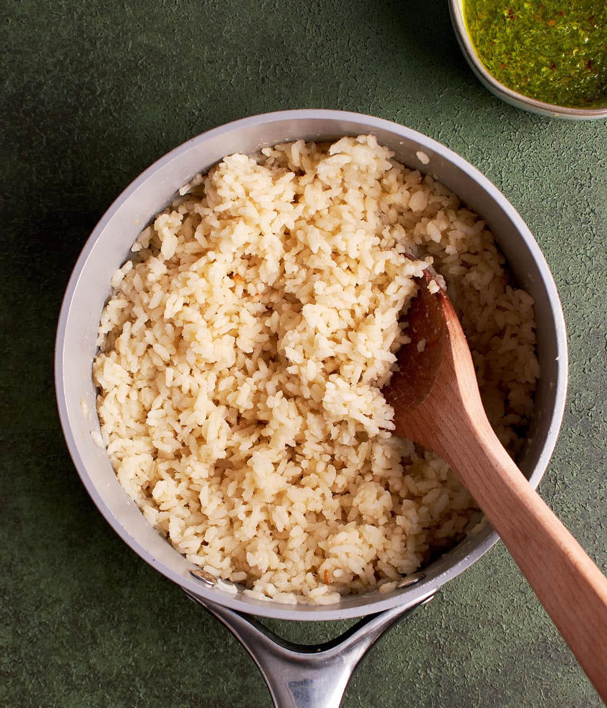 fluff up cooked rice