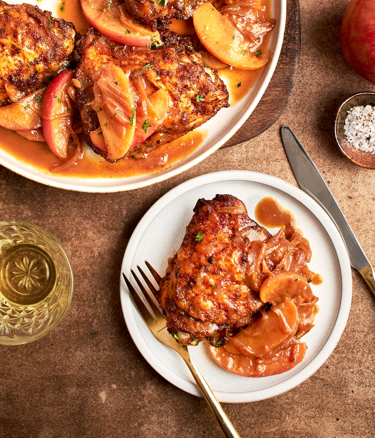 curry spiced rosted chicken with apple miso sauce