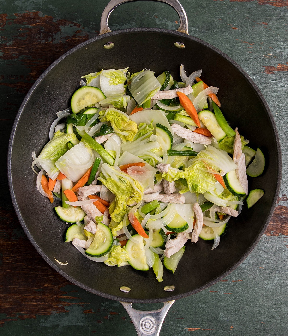 sauteed pork and vegetables