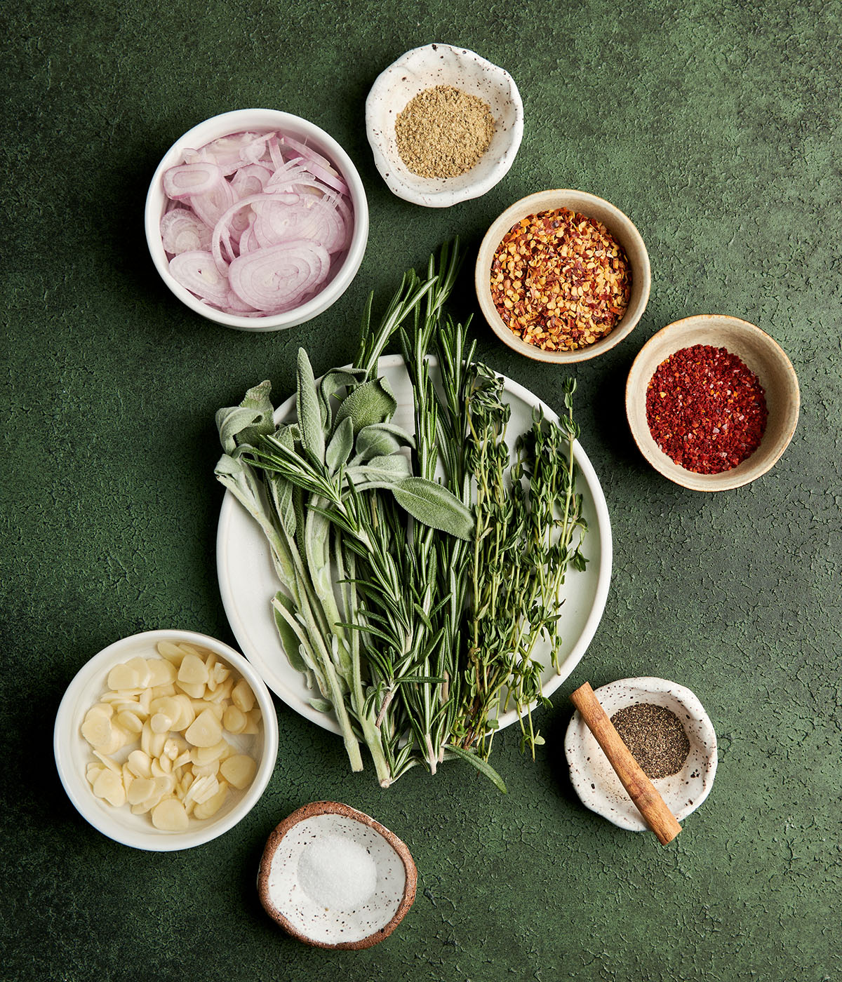 ingredients for herb chili crisp