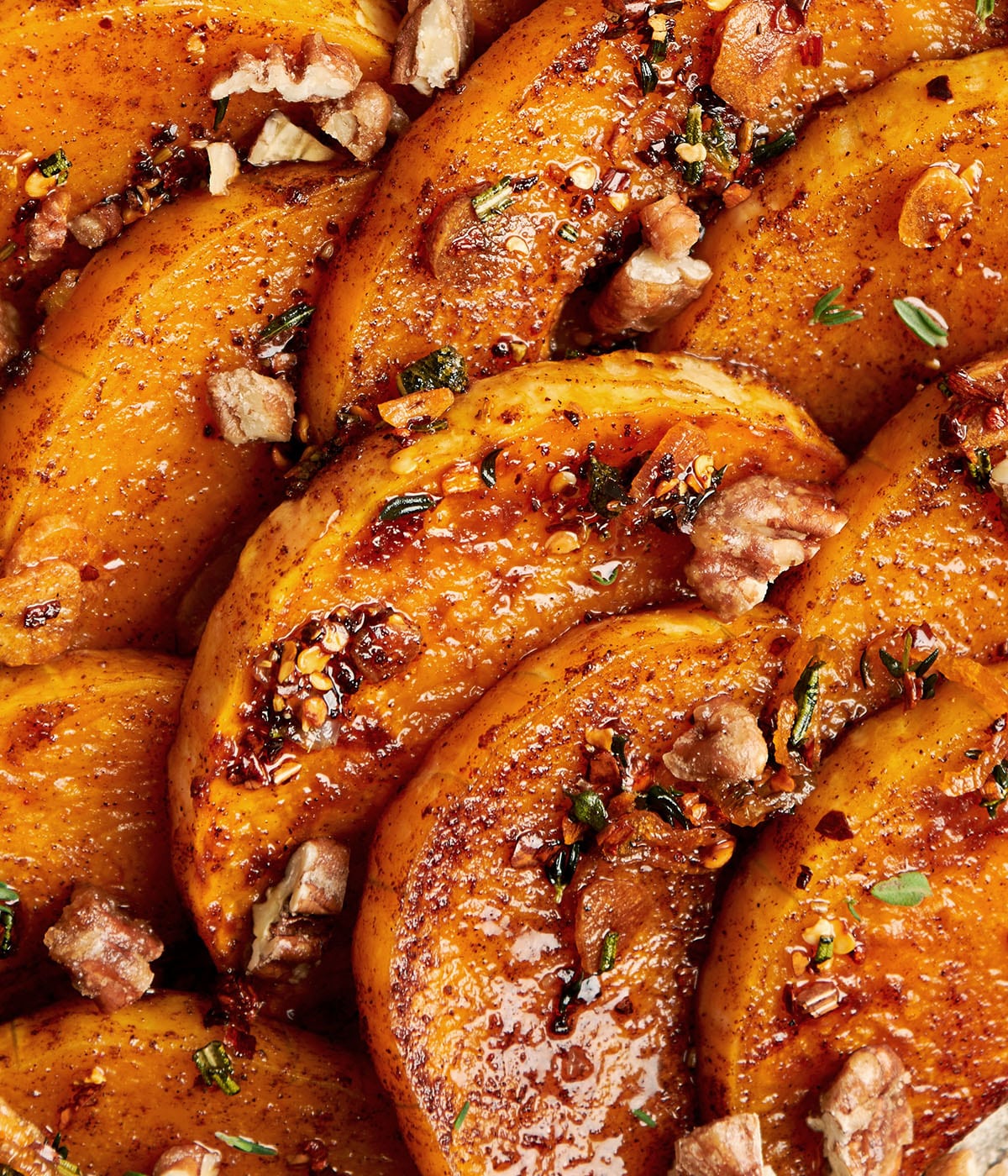 sweet and spicy roasted butternut squash