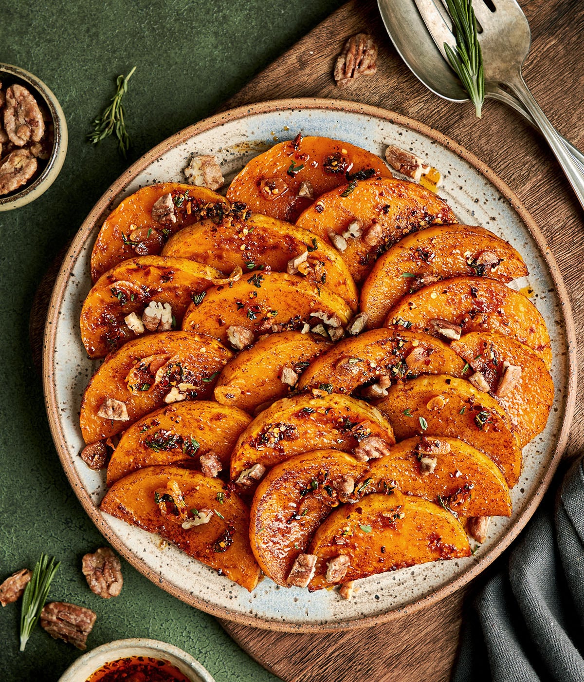 sweet and spicy roasted butternut squash