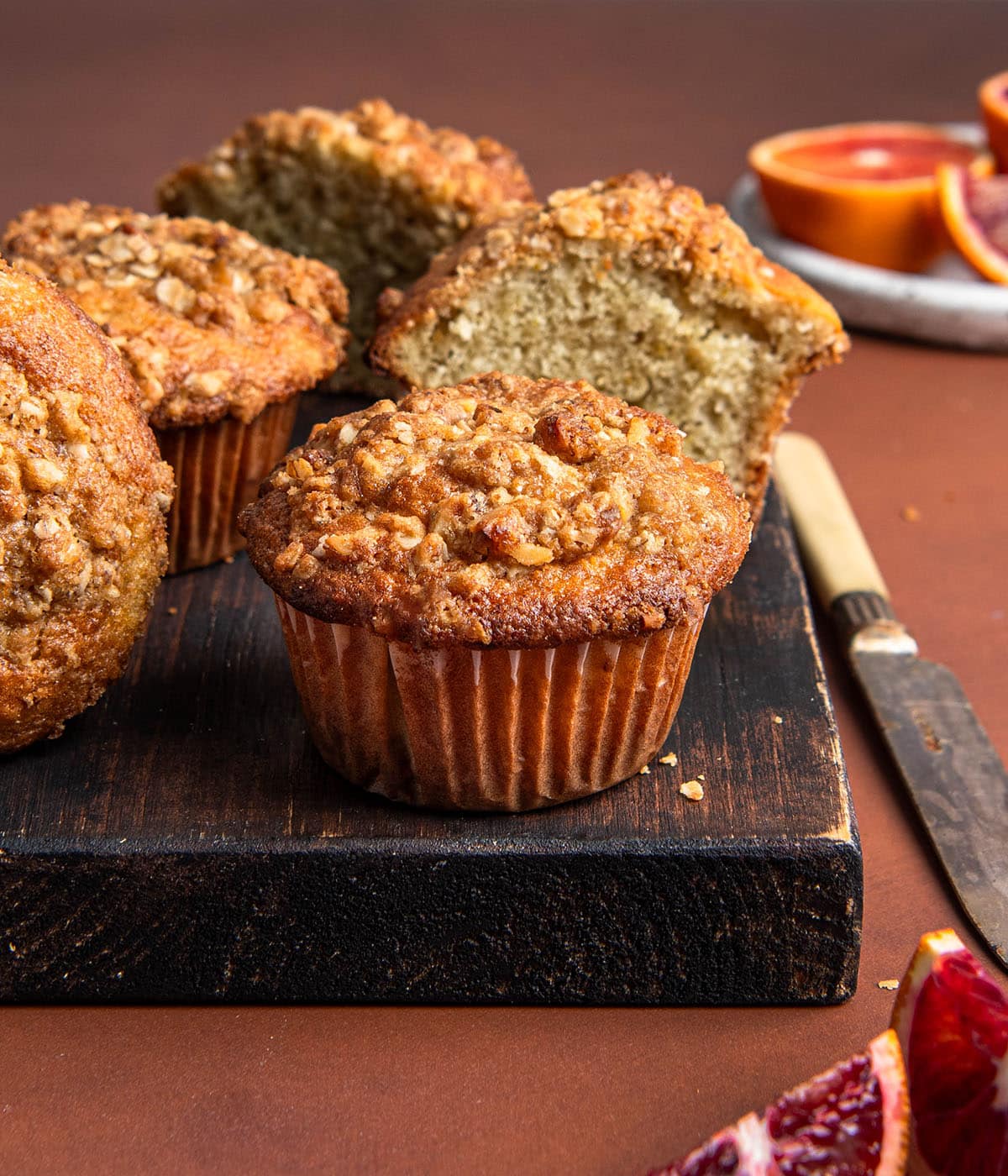 blood orange walnut streusel muffins