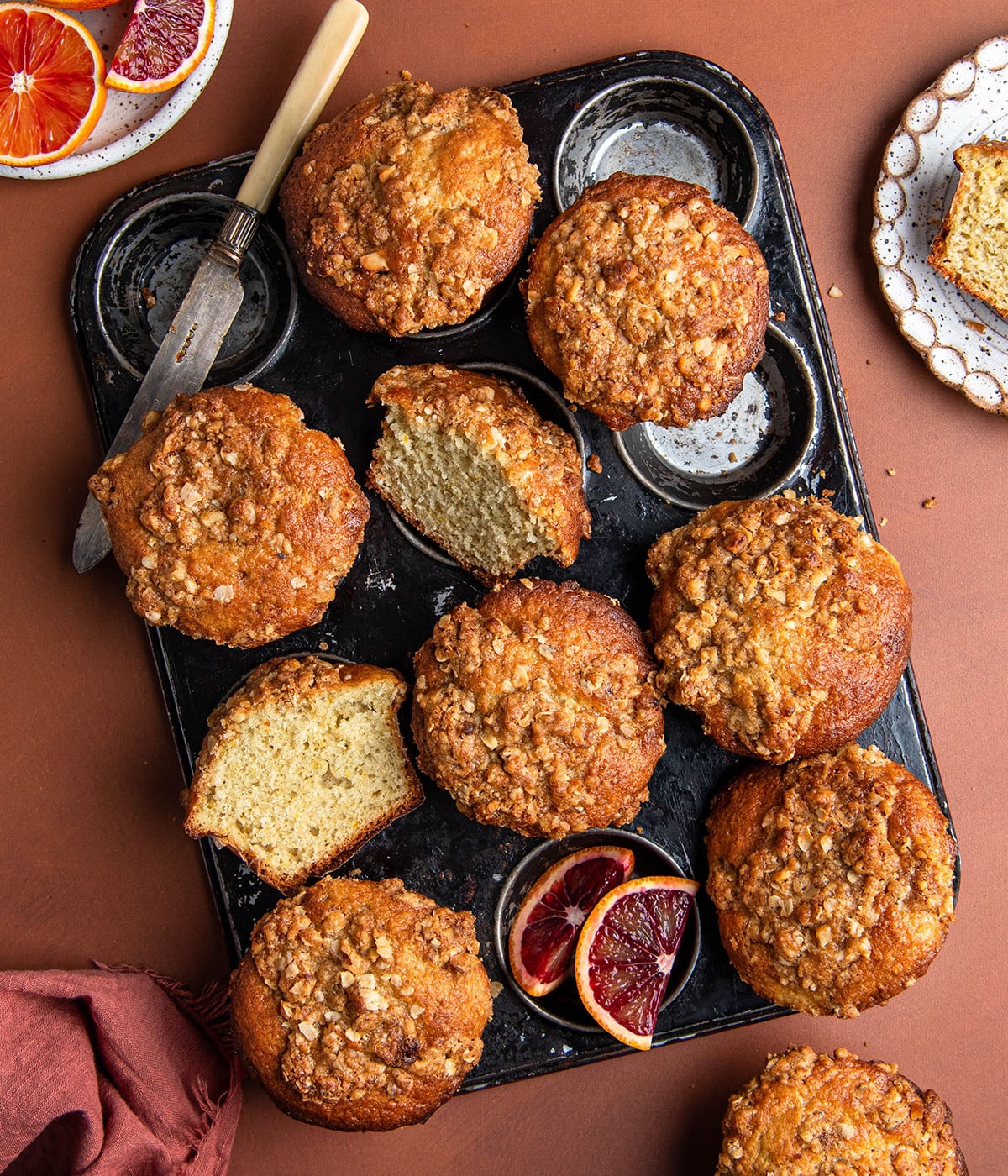 blood orange walnut streusel muffins