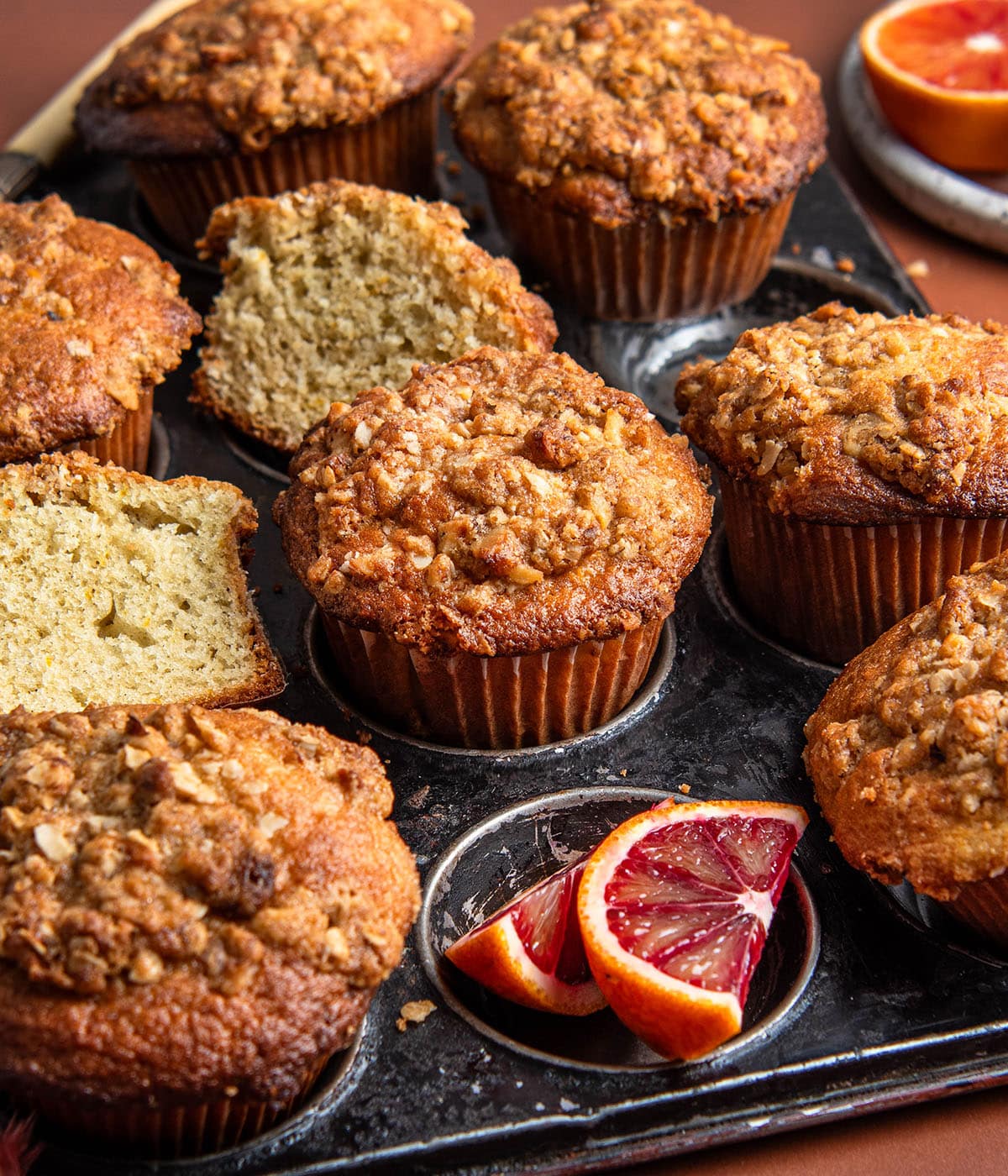 blood orange walnut streusel muffins