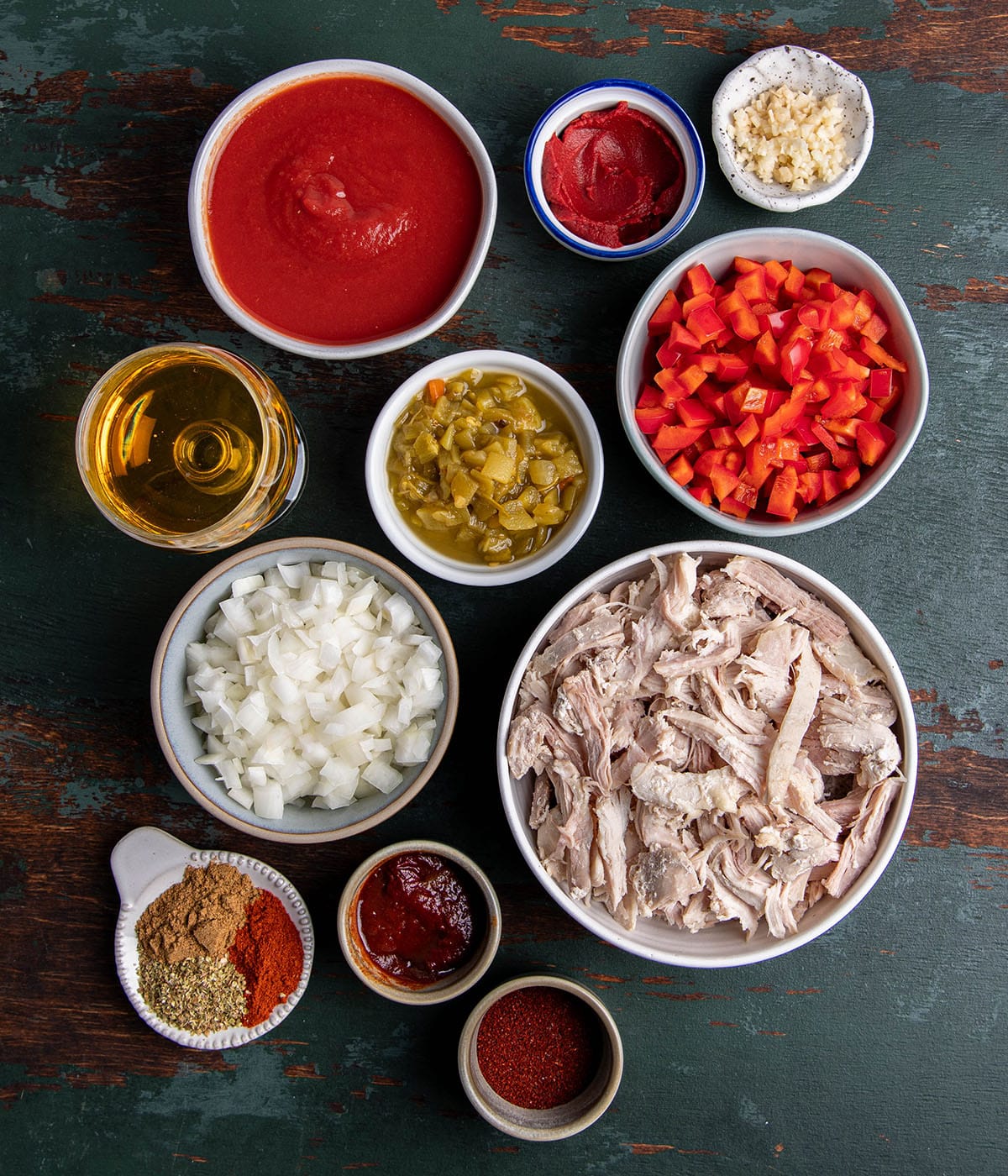 ingredients for chicken filling